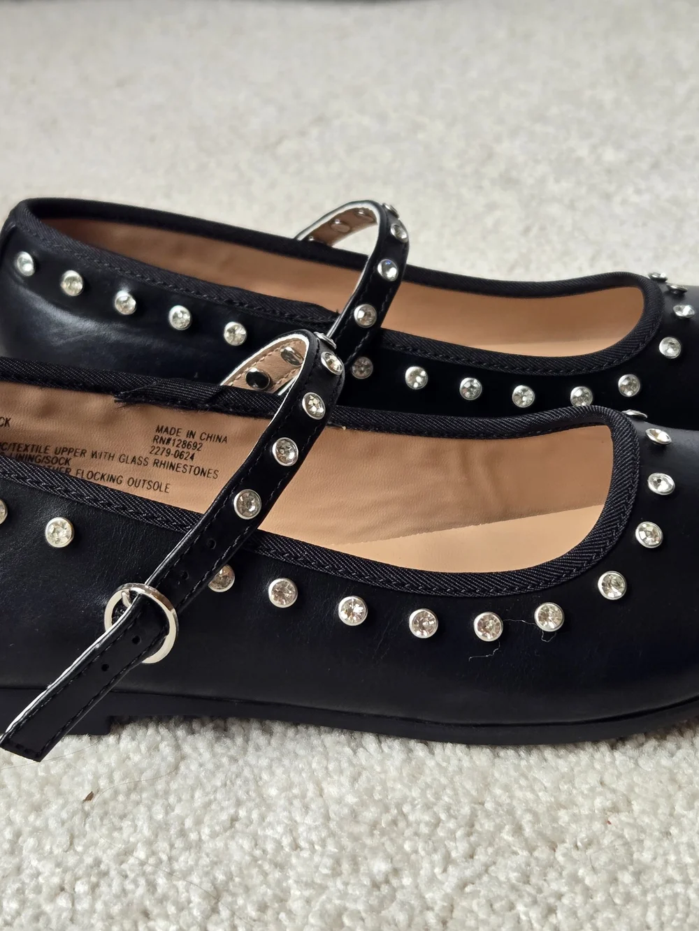 Madden Girl Black Studded Mary Jane Flats for Kids